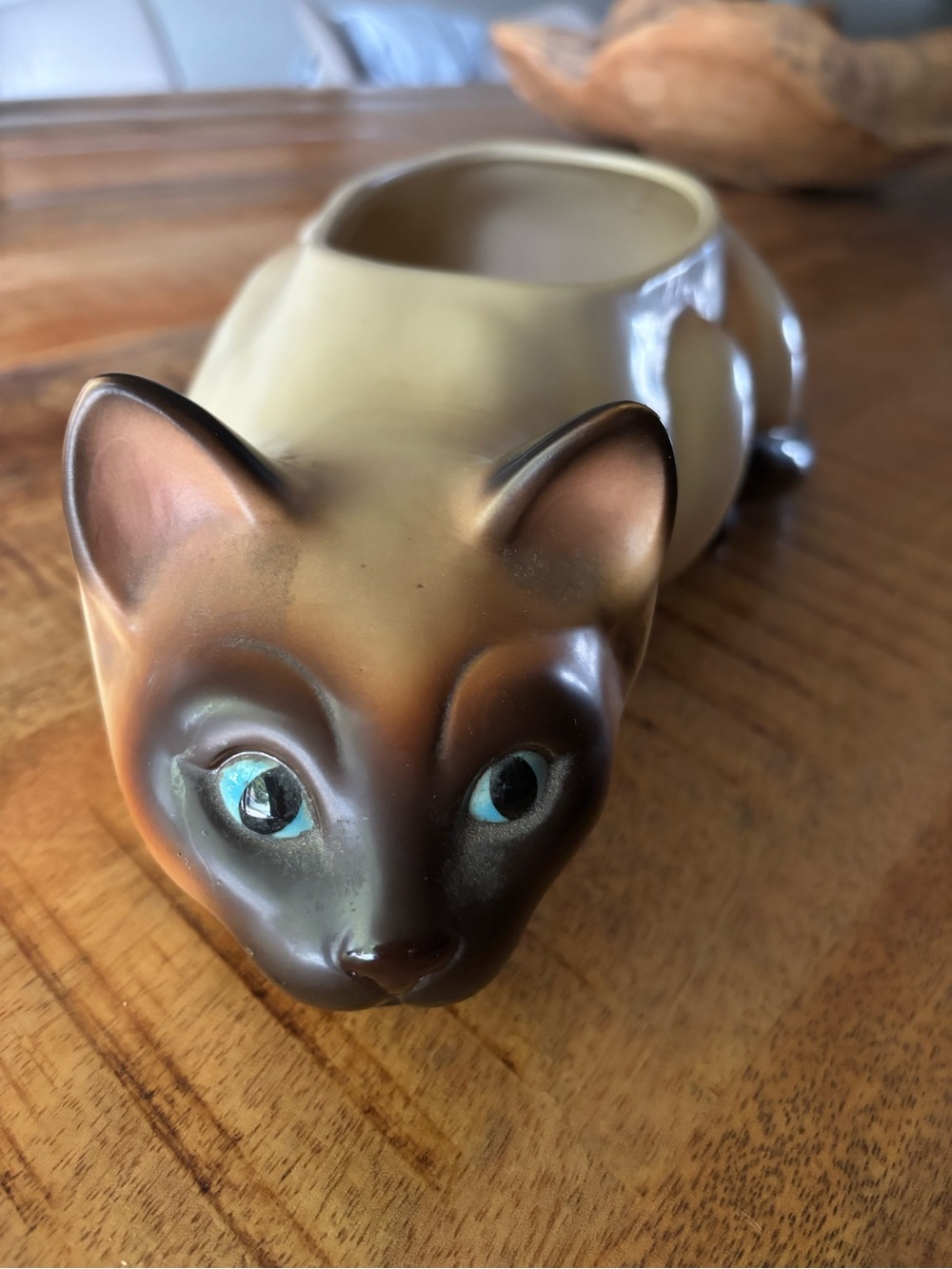 Vintage Mid-Century Modern Siamese Ceramic Cat Planter